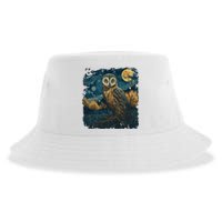 An Owl In The Night Forest Painting Sustainable Bucket Hat