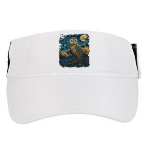 An Owl In The Night Forest Painting Adult Drive Performance Visor