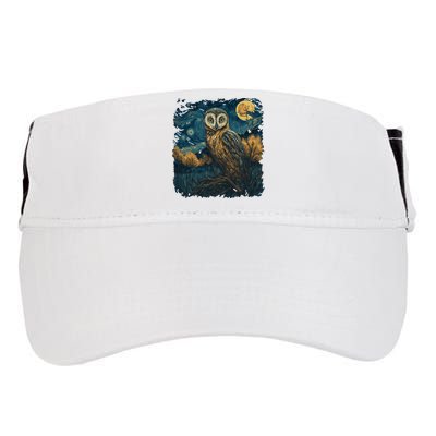 An Owl In The Night Forest Painting Adult Drive Performance Visor