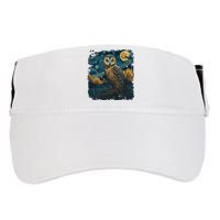 An Owl In The Night Forest Painting Adult Drive Performance Visor