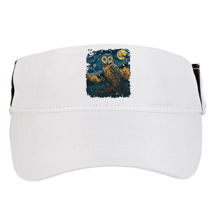 An Owl In The Night Forest Painting Adult Drive Performance Visor