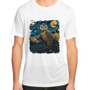 An Owl In The Night Forest Painting Adult ChromaSoft Performance T-Shirt