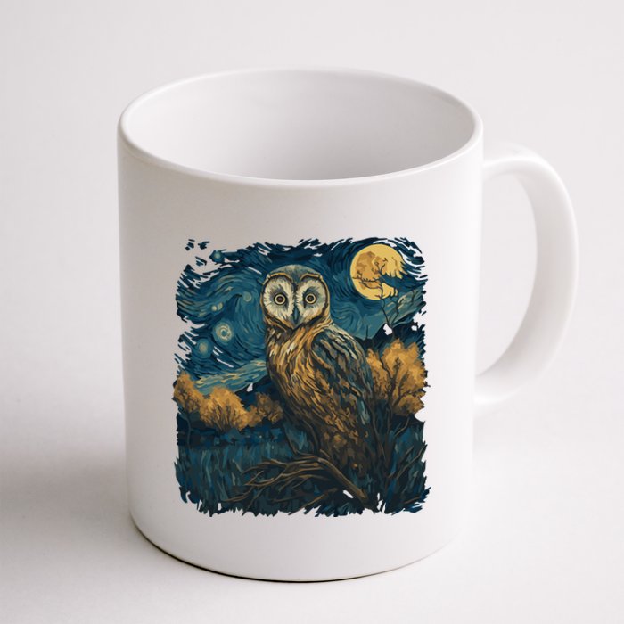 An Owl In The Night Forest Painting Coffee Mug