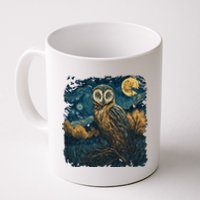 An Owl In The Night Forest Painting Coffee Mug