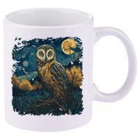 An Owl In The Night Forest Painting 11oz C Handle Ceramic Mug