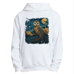 An Owl In The Night Forest Painting Urban Pullover Hoodie