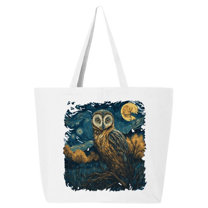 An Owl In The Night Forest Painting 25L Jumbo Tote