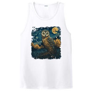 An Owl In The Night Forest Painting PosiCharge Competitor Tank