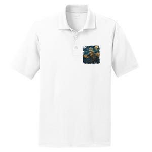 An Owl In The Night Forest Painting PosiCharge RacerMesh Polo