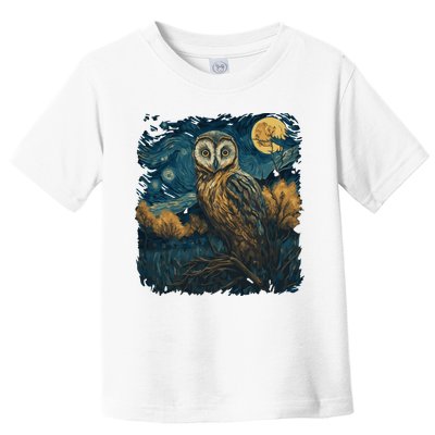An Owl In The Night Forest Painting Toddler T-Shirt