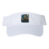 An Owl In The Night Forest Painting Valucap Bio-Washed Visor