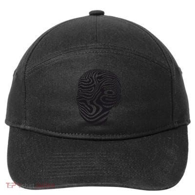Artwork Optical Illusion Designer Black .Png 7-Panel Snapback Hat