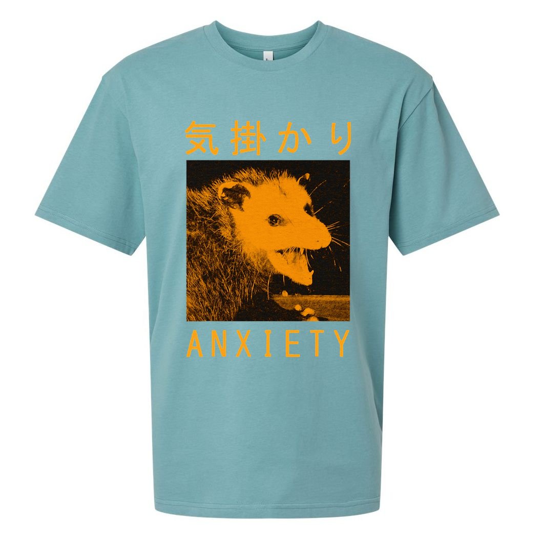 Anxiety Opossum Japanese Sueded Cloud Jersey T-Shirt