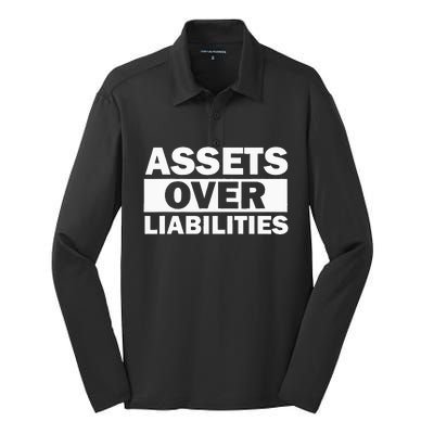 Assets Over Liabilities Entrepreneur Accountant Money Silk Touch Performance Long Sleeve Polo