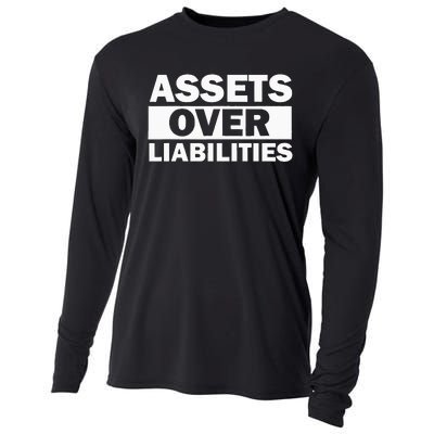 Assets Over Liabilities Entrepreneur Accountant Money Cooling Performance Long Sleeve Crew