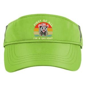 Angry Opossum Lover First Of All IM A Delight Sarcastic Adult Drive Performance Visor