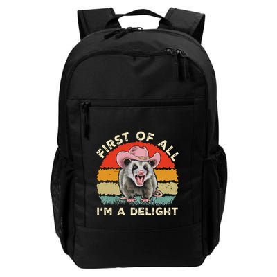 Angry Opossum Lover First Of All IM A Delight Sarcastic Daily Commute Backpack