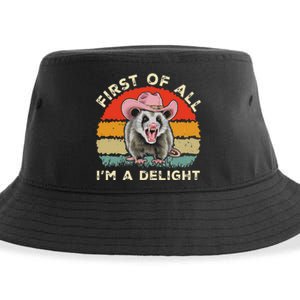 Angry Opossum Lover First Of All IM A Delight Sarcastic Sustainable Bucket Hat