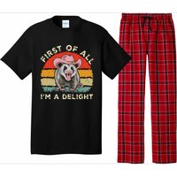 Angry Opossum Lover First Of All IM A Delight Sarcastic Pajama Set