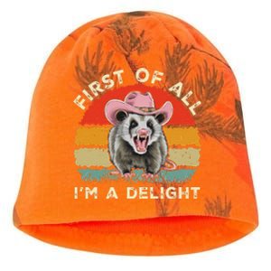 Angry Opossum Lover First Of All IM A Delight Sarcastic Kati - Camo Knit Beanie