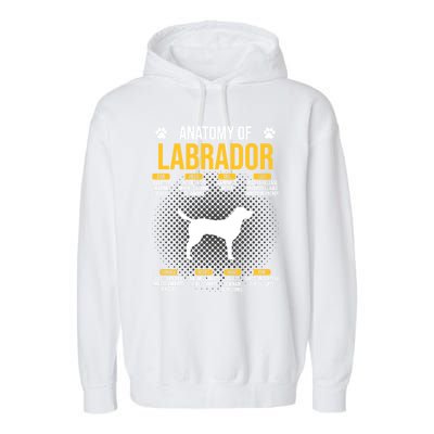 Anatomy Of Labrador Dog Lover Cool Gift Garment-Dyed Fleece Hoodie