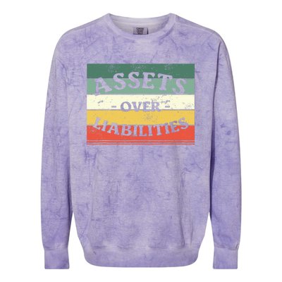 Assets Over Liabilities Accounting Accountant Cpa Colorblast Crewneck Sweatshirt