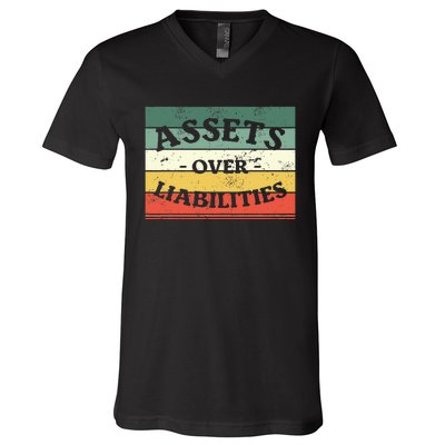 Assets Over Liabilities Accounting Accountant Cpa V-Neck T-Shirt