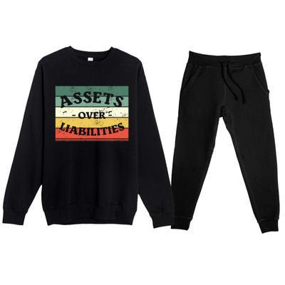 Assets Over Liabilities Accounting Accountant Cpa Premium Crewneck Sweatsuit Set