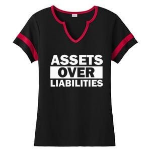 Assets Over Liabilities Entrepreneur Accountant Money Ladies Halftime Notch Neck Tee