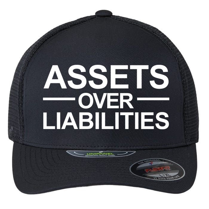 Assets Over Liabilities Accountant Inspirational Success Gift Flexfit Unipanel Trucker Cap