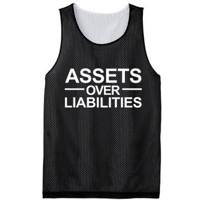 Assets Over Liabilities Accountant Inspirational Success Gift Mesh Reversible Basketball Jersey Tank
