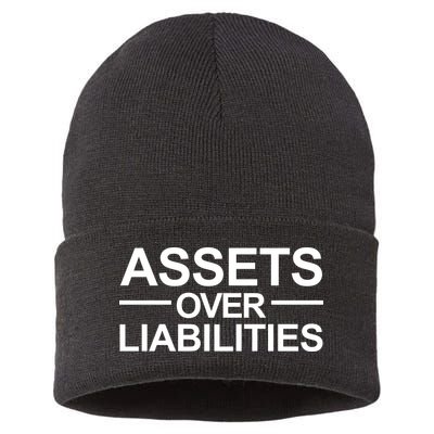 Assets Over Liabilities Accountant Inspirational Success Gift Sustainable Knit Beanie