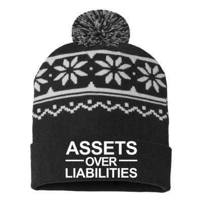 Assets Over Liabilities Accountant Inspirational Success Gift USA-Made Snowflake Beanie