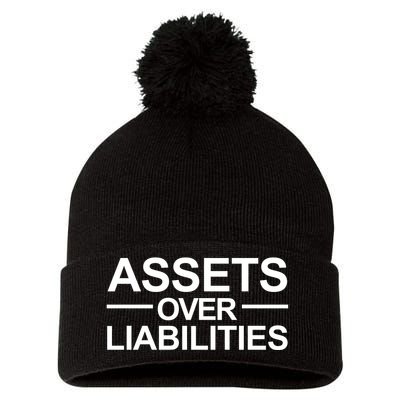 Assets Over Liabilities Accountant Inspirational Success Gift Pom Pom 12in Knit Beanie