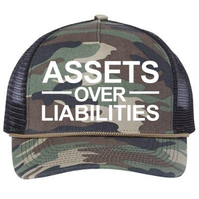 Assets Over Liabilities Accountant Inspirational Success Gift Retro Rope Trucker Hat Cap