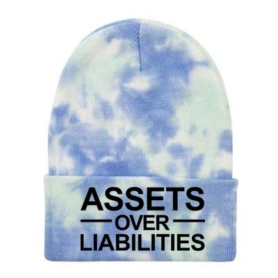 Assets Over Liabilities Accountant Inspirational Success Gift Tie Dye 12in Knit Beanie