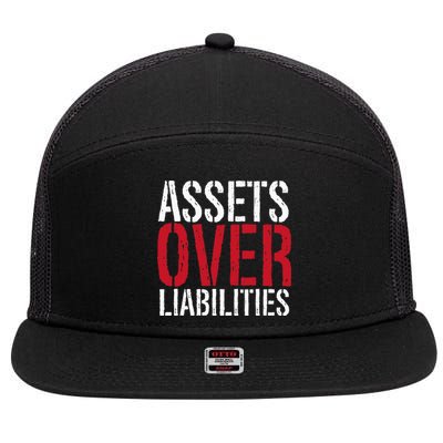 Assets Over Liabilities Investing Stocks Human Capital 7 Panel Mesh Trucker Snapback Hat