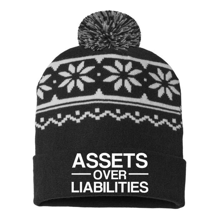 Assets Over Liabilities Accountant USA-Made Snowflake Beanie