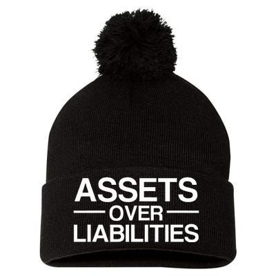 Assets Over Liabilities Accountant Pom Pom 12in Knit Beanie