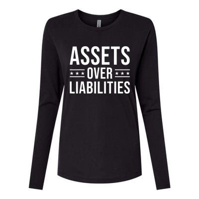 Assets Over Liabilities Womens Cotton Relaxed Long Sleeve T-Shirt