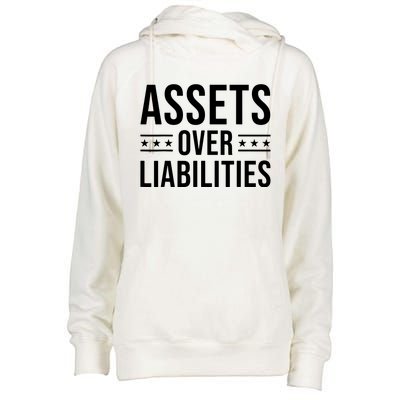 Assets Over Liabilities Womens Funnel Neck Pullover Hood