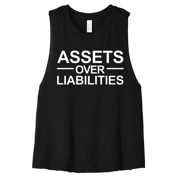 Assets Over Liabilities Accountant Inspirational Success Women's Racerback Cropped Tank