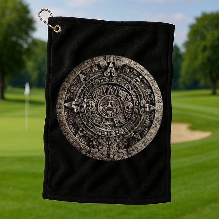 Aztec Or Mayan Calendar Maya Golf Towel