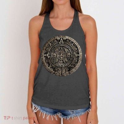 Aztec Or Mayan Calendar Maya Women's Knotted Racerback Tank