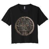 Aztec Or Mayan Calendar Maya Women's Crop Top Tee