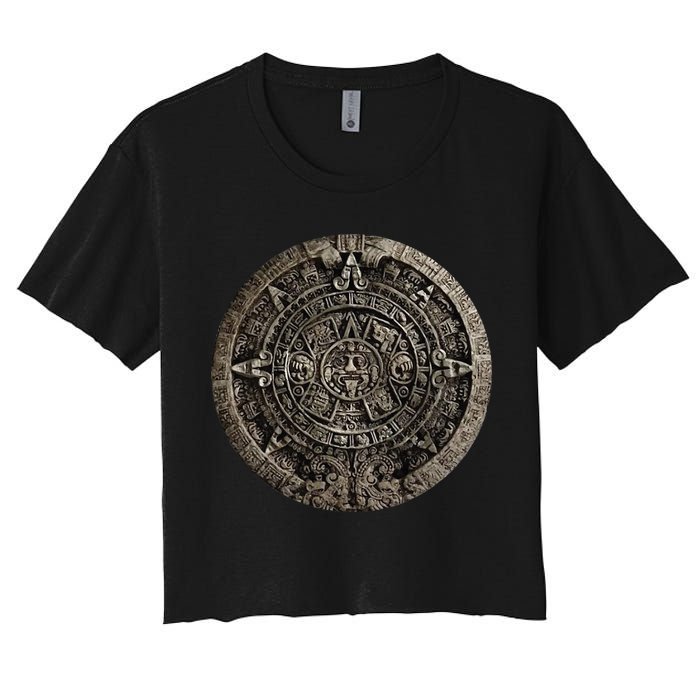 Aztec Or Mayan Calendar Maya Women's Crop Top Tee
