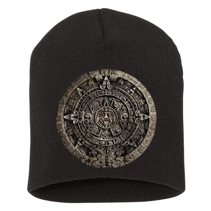 Aztec Or Mayan Calendar Maya Short Acrylic Beanie