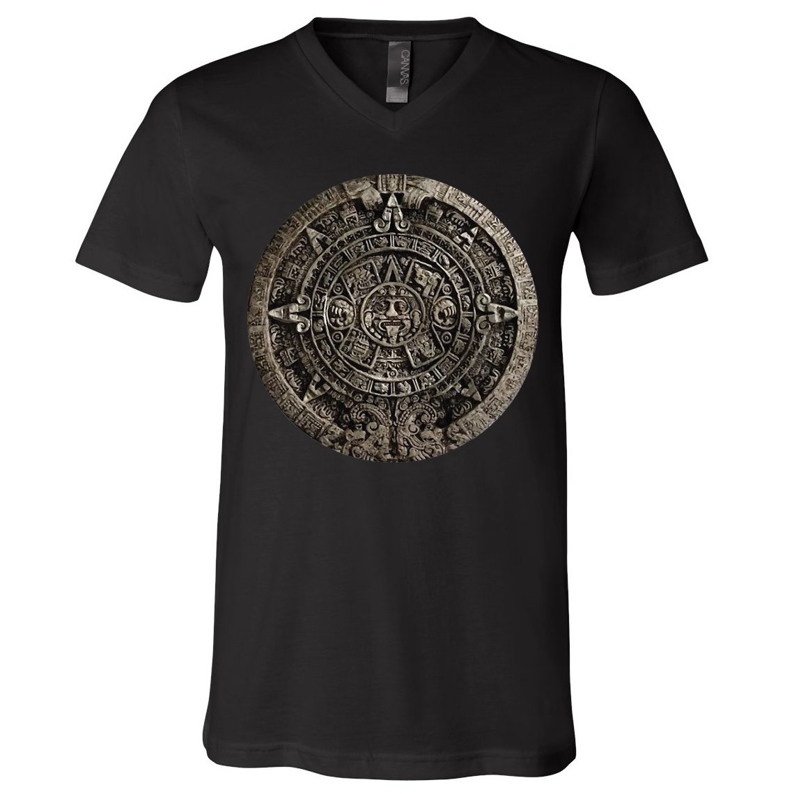 Aztec Or Mayan Calendar Maya Men Women Kids V-Neck T-Shirt