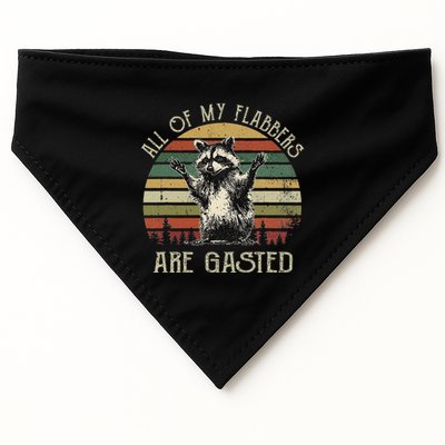 All Of My Flabbers Are Gasted Raccoon Meme Vintage Retro USA-Made Doggie Bandana