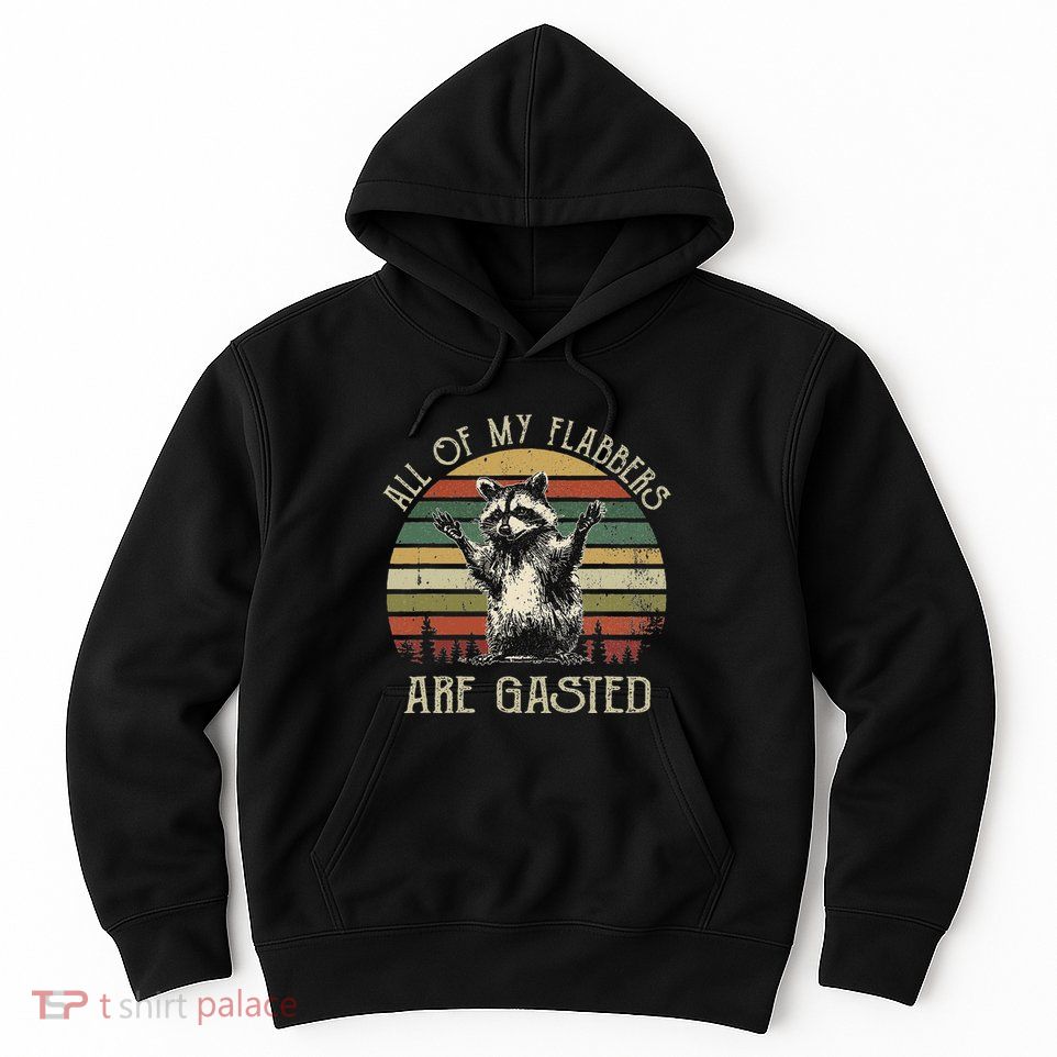 All Of My Flabbers Are Gasted Raccoon Meme Vintage Retro Hoodie